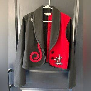 Vintage Beppa 100% Wool Cropped Jacket 1980s Size Small Wearable Art